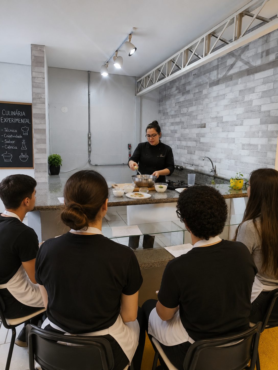 Aula de Culinária na Cozinha Experimental