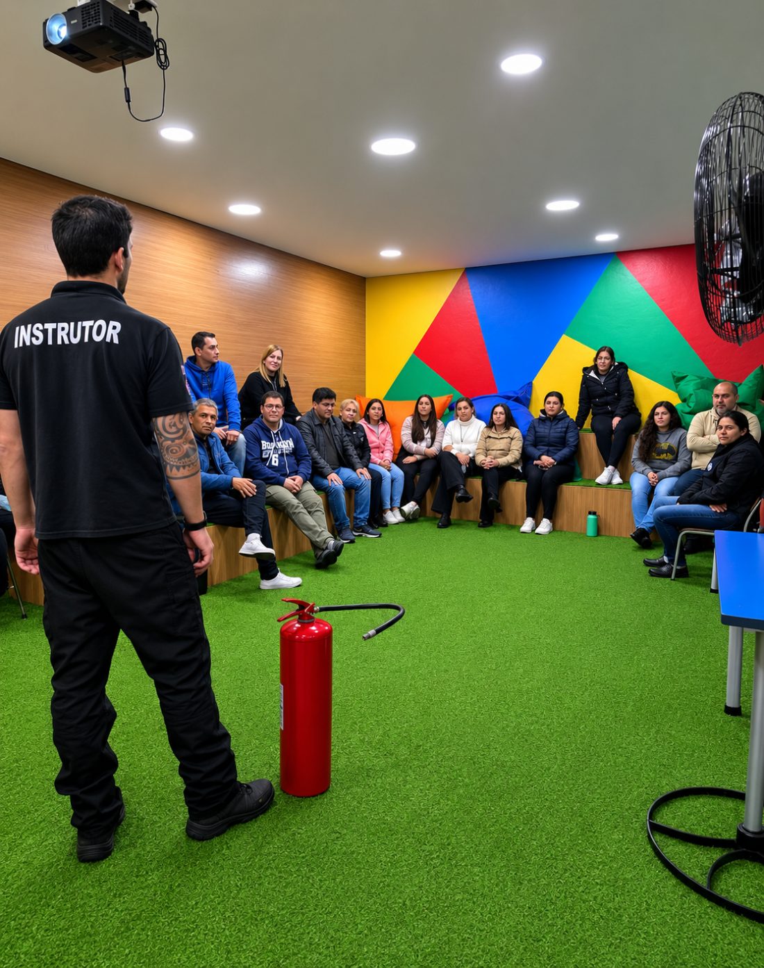 Equipe de educadores em treinamento na Sala Google